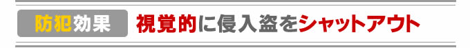 防犯効果 視覚的に侵入盗をシャットアウト